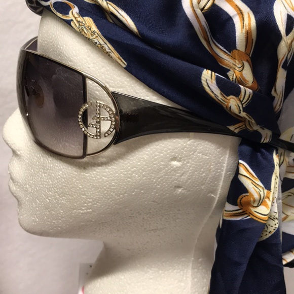 GIORGIO ARMANI SUNGLASSES vintage dust bag ,case original set grey ombré GA logo - Picture 5 of 16